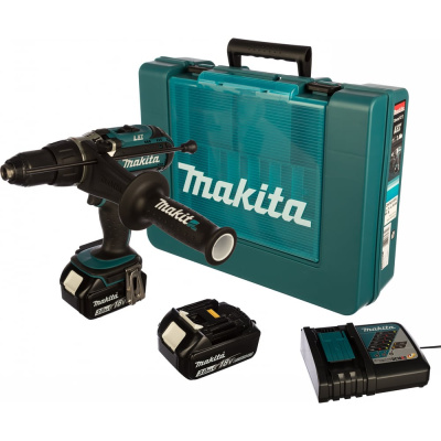 Аккумуляторная дрель-шуруповерт Makita DHP451RFE снабжена быстрозажимным патроном