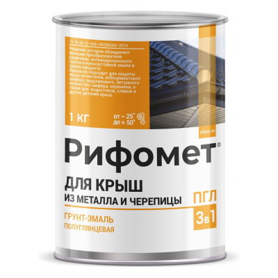 Грунт-эмаль РИФОМЕТ для крыш из металла черепицы RAL 6029 1 кг ПГЛ