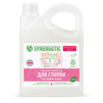 Универсальный гель для стирки белья SYNERGETIC канистра ПЭ 2.75 л