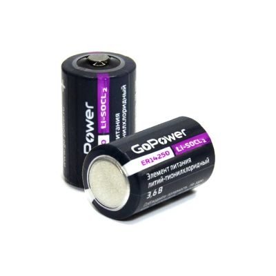 Батарейка GoPower ER14250 1/2AA Shrink 2 Li-SOCl2 3.6V 00-00024061