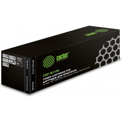 Лазерный картридж Cactus CSP-W1106 черный, 1000 страниц, для HP Laser 107a/107r/107w/135a MFP/135r MFP/1