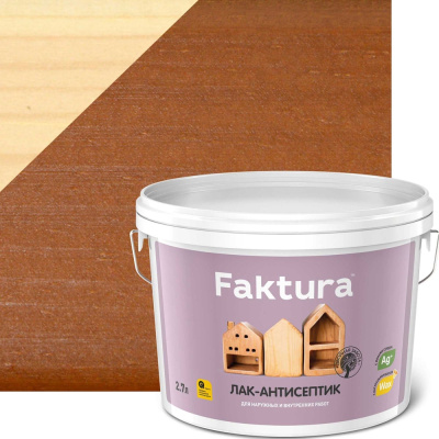Лак-антисептик FAKTURA тик, ведро 2,7 л О02536