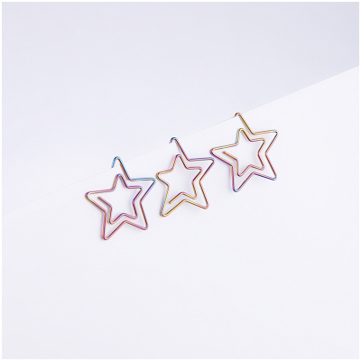 Скрепки фигурные 25мм, MESHU "Stars", 6шт., пакет с европодвесом