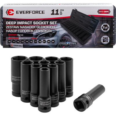 Набор головок ударных глубоких EVERFORCE 11 предметов 1/2 6pt