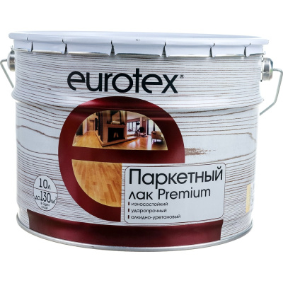 Паркетный лак Eurotex премиум полуматовый 10 л 1