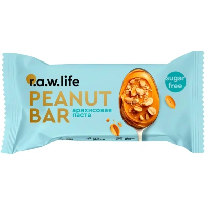 Батончик протеиновый R.A.W.life Арахисовая паста, 35гx12шт/уп