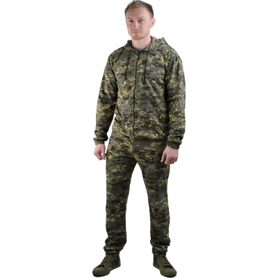 Костюм трикотажный URSUS "ТИР-3" серо-зеленая цифра куртка/брюки, 100% хлопок КОС304/44-46