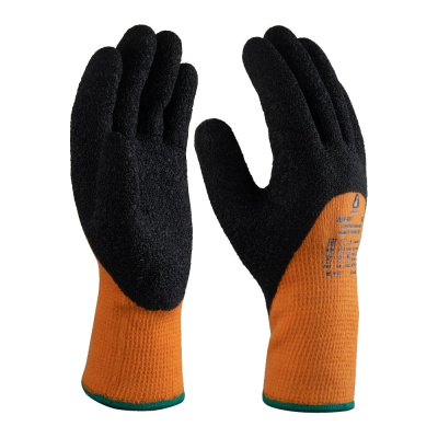 Утепленные акриловые перчатки с начесом Jeta Safety с латексным покрытием на 3/4, размер 10/XL JLW-401-XL