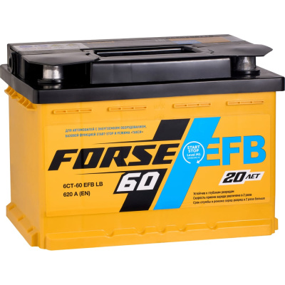Аккумуляторная батарея FORSE EFB 6ст-60 VL 1 LB 560109051