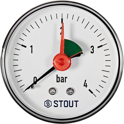 Манометр аксиальный STOUT SIM-1007-630408 с указателем предела, корпус Dn 6