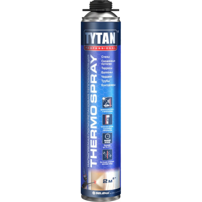 Теплоизоляция напыляемая TYTAN PROFESSIONAL THERMOSPRAY Профи 870 мл, полиуретан