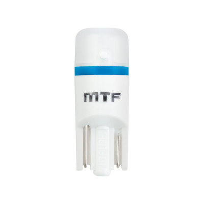 Светодиодная автолампа MTF LIGHT W5W/T10, 12В, 1Вт, 5000К(белый свет), линза матовая, Тайвань, 2шт W5W50PT