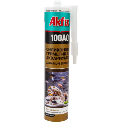 Аквариумный силиконовый герметик Akfix 100AQ прозрачный, 280 мл
