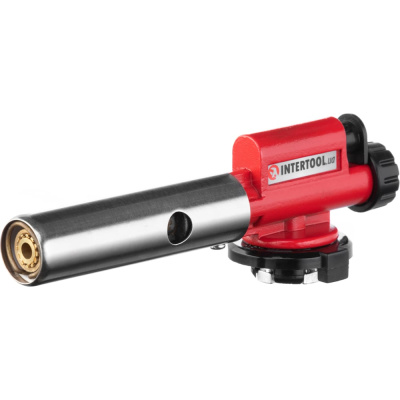 Горелка газовая INTERTOOL с пьезозажиганием, цельнометаллический корпус