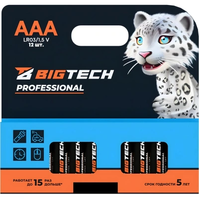 Батарейка BigTech Professional ААA/LR03 уп/12шт