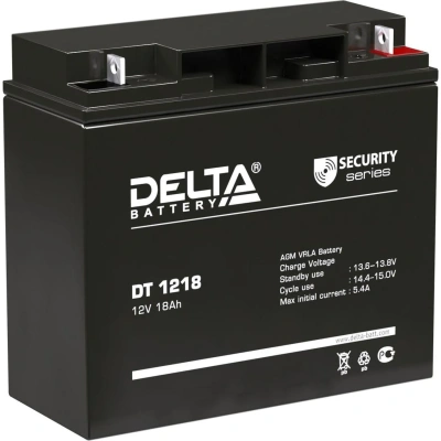 Батарея аккумуляторная Delta DT 1218 используется в системах безопасности, электронных кассовых аппаратах