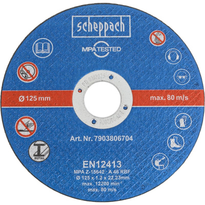 Набор отрезных дисков 12 шт. 125x1.2x22.23 Scheppach