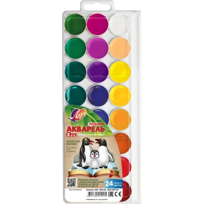 Краски акварельные Луч Zoo 24 цв пласт упак б/кисти, 29С 1692-08