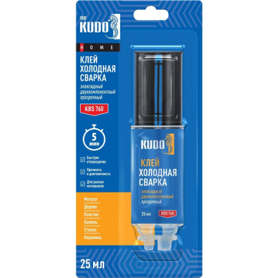 Клей эпоксидный двухкомпонентный прозрачный KUDO HOME
