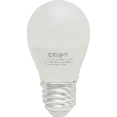 Светодиодная лампа в колбе лон СТАРТ ECO LEDSphereE27 10W теплый свет FP ECO LEDSphereE27 10W 30 FP СТАРТ ECO