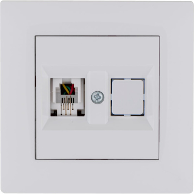 Розетка MAKEL компютерная CAT5 + гнездо СП KAREA RIZZ IP20 бел.