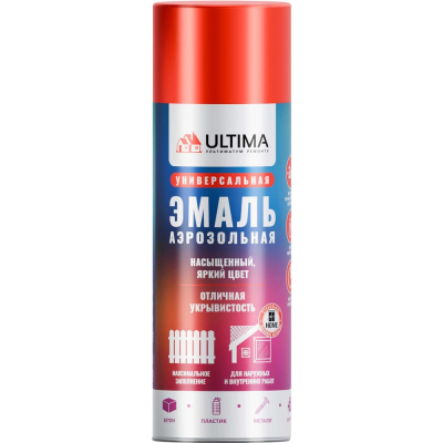 Аэрозольная акриловая краска ULTIMA в цвете RAL 3020 (красный)