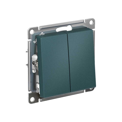Механизм 2-клавишного перекрестного переключателя Systeme Electric Atlasdesign изумруд 2 x сх. 7, 10ах