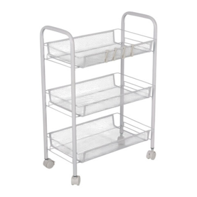 Этажерка (тележка) BOOMHOUSE (БУМХАУС) RC-003 3 яруса, на колесах, В62,5хШ42,5хГ25,5 см, металл, белая, 701456