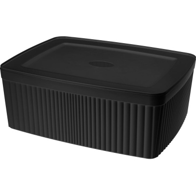 Лоток с крышкой Econova velvet, 295x225x110 мм, 6,55 л, черный