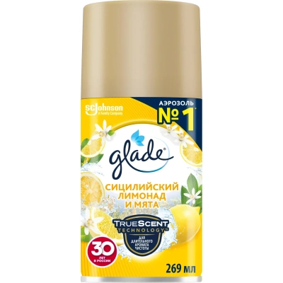 Баллон сменный для автоосвежителя Glade Сицилийский лимонад и мята 269 мл