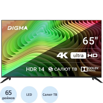 Телевизор Digma DM-LED65UBB40, UHD, смарт (Салют ТВ)