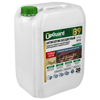 Состав готовый UPGUARD B9, антисептик бесцветный универсальный трудновымываемый для защиты древесины до 45 лет