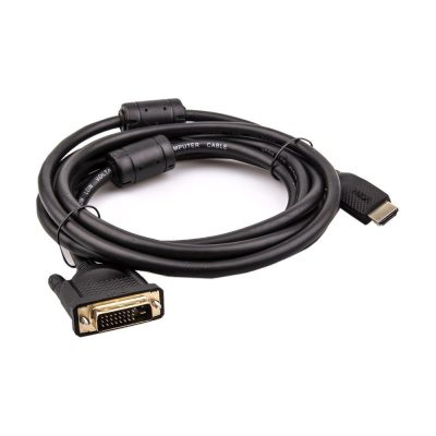 Кабель VCOM HDMI AM/DVI 24+1M, 3м, CU, 1080P 60Hz, 2F