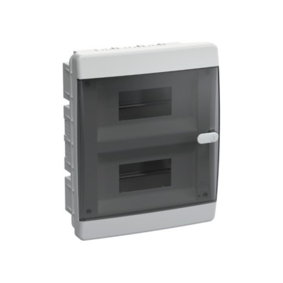 Корпус IEK UNION Compact ЩРВ-П-18 IP41, черная прозрачная дверь, пластиковый