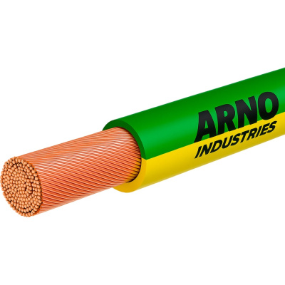 Провод силовой ARNO INDUSTRIES медный, 10м, ПуГВнг(А)-LS 1х10 желто-зеленый, многопроволочный, гибкий