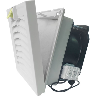 Вентилятор с фильтром ELAT IP54 152х152 мм 162 м3 (вырез 124×124 мм) 50/60 Hz AC230В FFL152