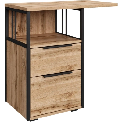 Тумба приставная K-Loft 241T010 750х405х752 дуб натур/черный