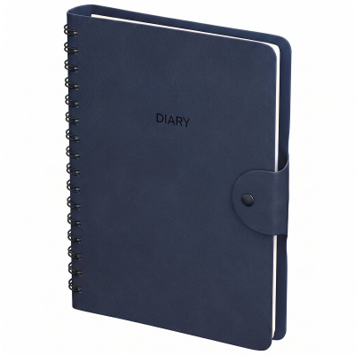 Ежедневник недатированный, А5, 136л., кожзам, Berlingo "Diary", синий, на гребне