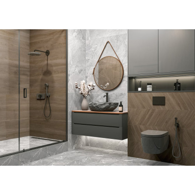 Керамогранит Волнат Шеврон темный / Walnut Chevron Dark матовый карвинг 1200х600х9,5 1,44м2