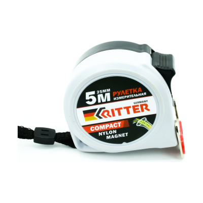 Измерительная рулетка RITTER Compact 5 м, 25 мм, магнит, двухсторонняя, нейлон
