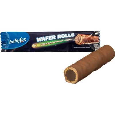 Конфеты Babyfox wafer rolls с ореховой начинкой, 1,5кг/уп, РВК669