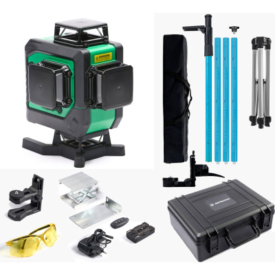 Комплект INSTRUMAX лазерный уровень, GL 4-360 Master SET+Штатив-штанга элевационный, LP-300 в комплекте с треногой, 3м