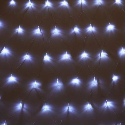 Гирлянда светодиодная холодный бел, 96LED(1,5х1,5м) прозр пров IP20