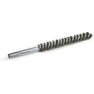 Щетка ерш ПрофТим D10х80х120, ворс сталь 0.15, хвостовик d6 c резьбой М6