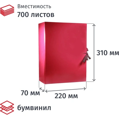 Папка архивная складная 70мм цвет бордо