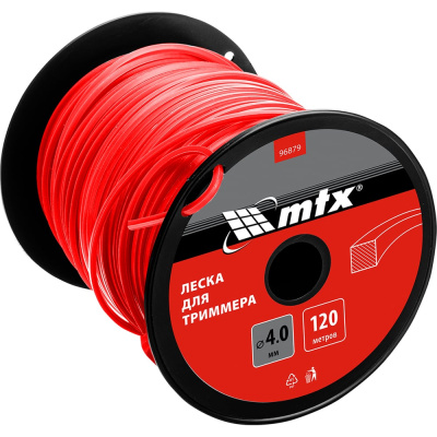 Леска для триммера MTX квадрат 4.0 мм х 120 м, на катушке