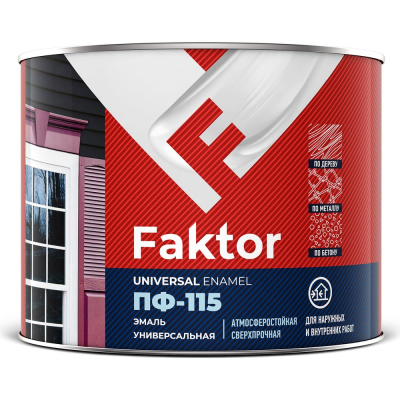 Эмаль ЯРОСЛАВСКИЕ КРАСКИ FAKTOR ПФ-115 (черная; банка 1,9 кг)