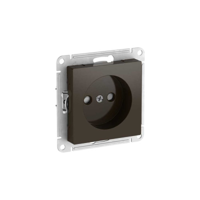 Розетка Systeme Electric ATLASDESIGN без заземления со шторками, 16А, мех., быстрозажим. клем.,мокко