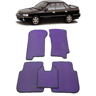 Ковры в салон автомобиля Eva Smart subaru legacy i правый руль 1989 - 1994 эва сота чёрные c бежевой окантовкой