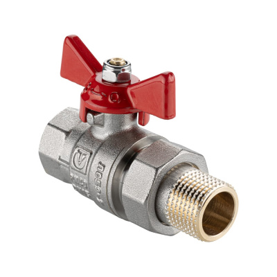 Кран шаровой Valtec BASE-ГОСТ со сгоном с рукояткой-бабочкой вн.-нар. DN15, PN40, 1/2